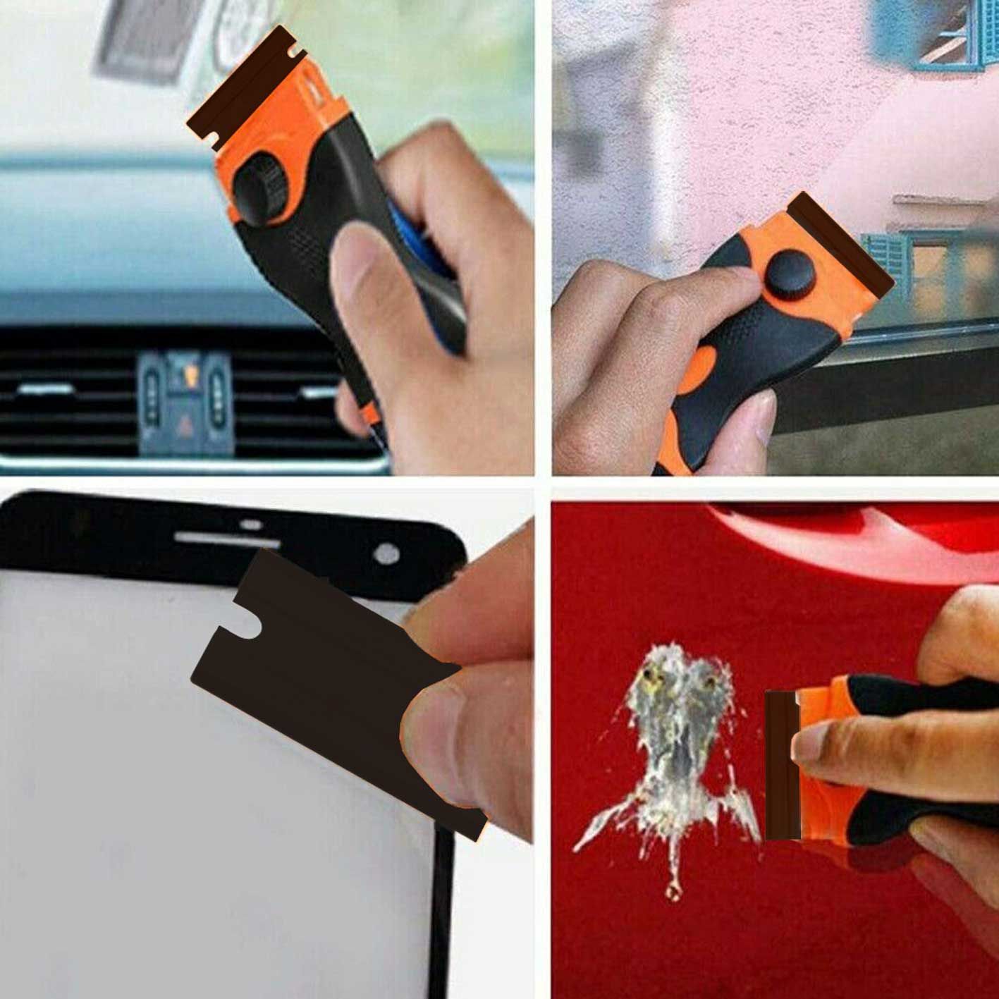 NON-MARRING PLASTIC BLADE SCRAPER WITH 10PC DOUBLE SIDED BLADES